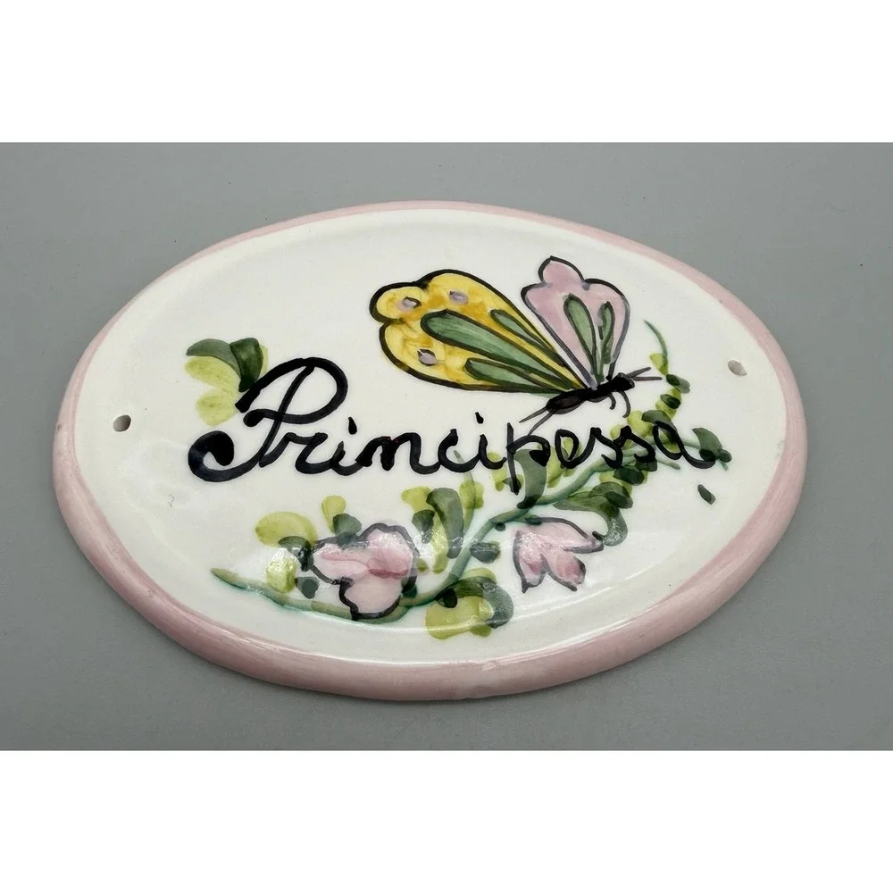 Abbiamo Tutto Italy Principessa Butterfly Hand Painted Wall Plaque